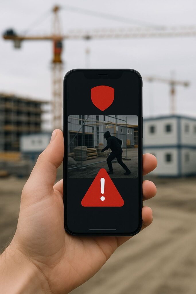 Tekniker installerer sikringsutstyr på byggeplass